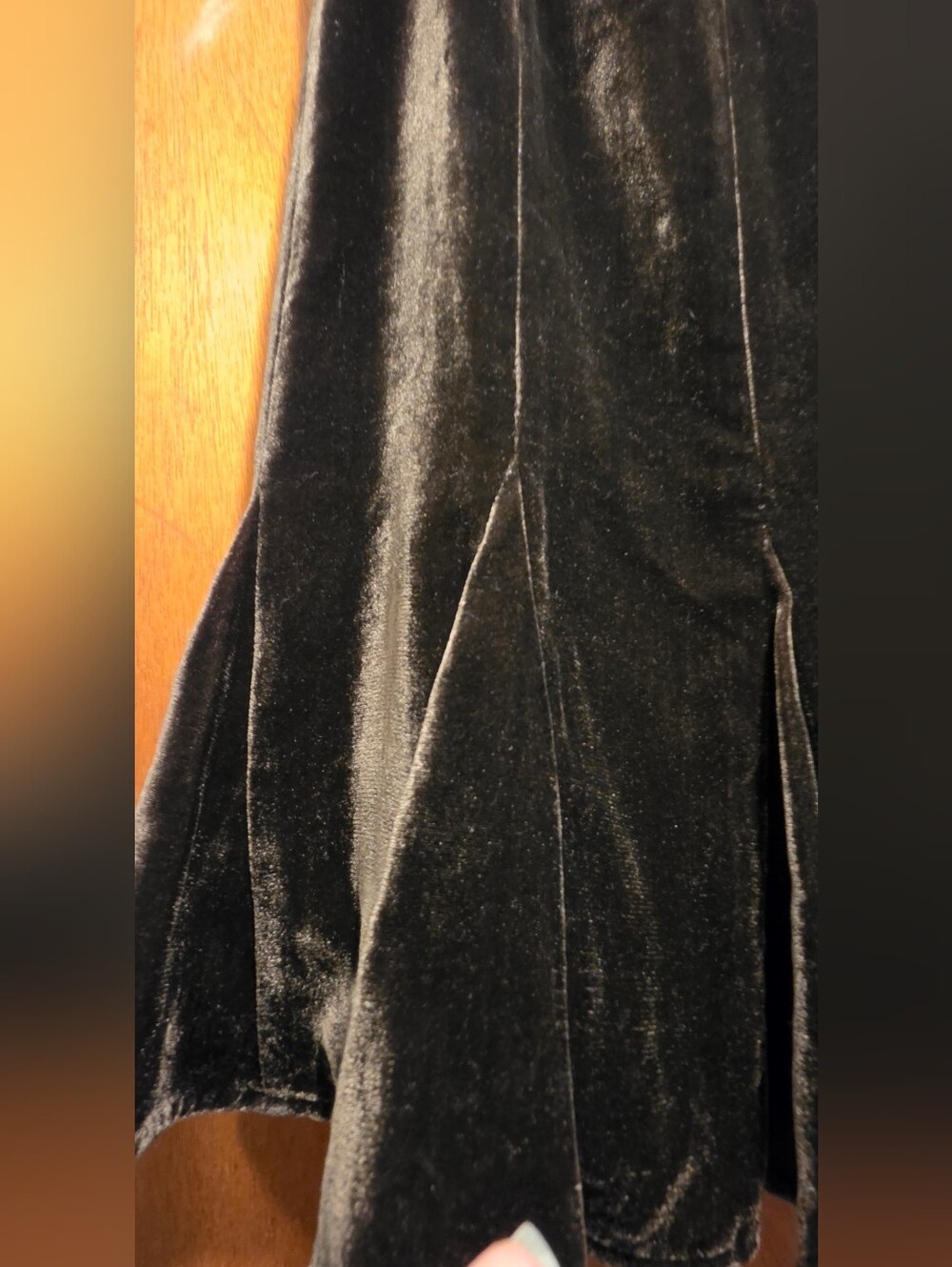 Jones Wear Brown Velvet Flounce Skirt Sz12 - Picture 4 of 7